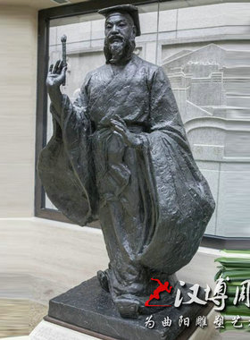 玻璃钢仿铜王羲之人物雕塑户外广场铸铜古代名人雕塑历史人物铜雕