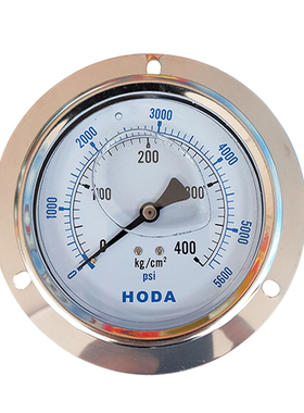 HODA轴向带边耐震压力表YN-100ZT防震油压表液压表250 350 400KG