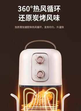 美国110V美规迷你空气炸锅1-2人可视化玻璃学生宿舍多功能电烤箱