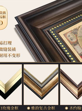 世界风光书房装饰画复古航海图挂画欧式客厅背景墙壁画高级感创意