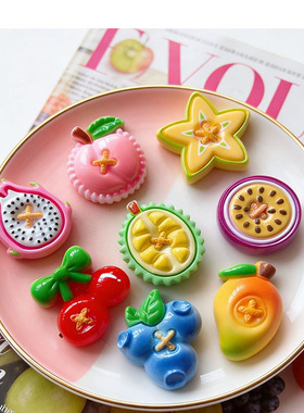 仿真切片水果树脂发夹发圈diy配件冰箱贴鞋口钥匙扣耳钉材料配件