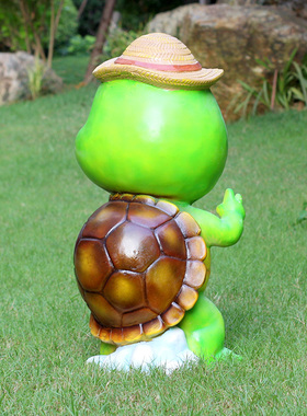 龟兔赛跑幼儿园户外花园林景观兔子乌龟动物摆件玻璃钢雕塑工艺品