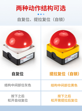 恩爵ENMG大蘑菇头按钮开关EFAK脚踏手拍自复位防水防尘急停开关