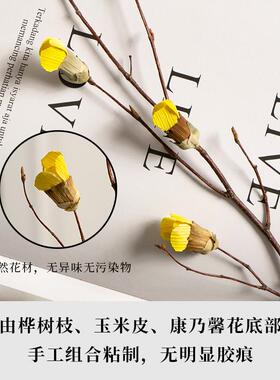 腊梅干花客厅摆设真花风干天然花束禅意插花干枝茶几摆件装饰梅花