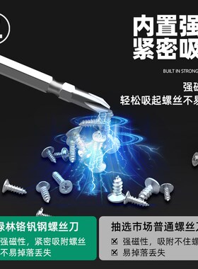 绿林螺丝刀两用十字一字双头棘轮螺丝批强磁高硬度小起子改锥工具