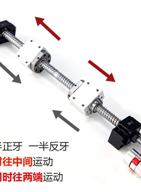 高精密双向正反牙滚珠丝杆1605左右丝杠套装2005上下2510左旋螺母