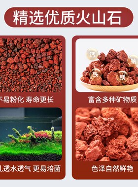 德国火山石鱼缸专用养鱼缸底砂造景沙天然滤材免水洗颗粒大块底沙