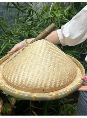 竹编锅盖特色菜罩子甲鱼盖子网红餐厅上桌盖子砂锅竹盖草帽盖装饰