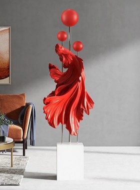 客厅大型落地斗鱼摆件电视柜沙发旁边创意家居装饰品乔迁新居礼品