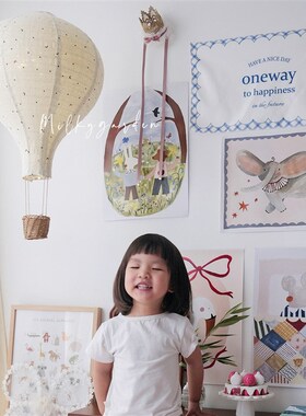 milky北欧ins儿童房手工布艺热气球挂饰家居装饰气球灯罩吊饰氛围