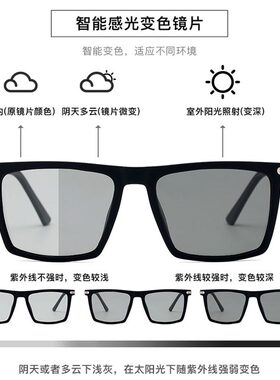 2021新款偏光太阳镜男士墨镜潮日夜两用开车专用眼镜女方形驾驶镜