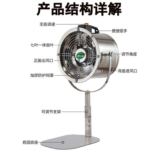 大吸力抽油烟机厨房排烟管道抽风机强力排气扇地摊烧烤抽烟机高速 - 图1