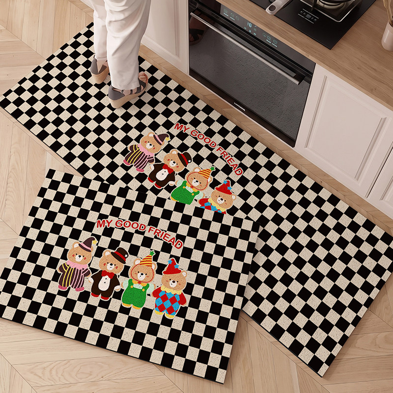 Anti-slip, oil-proof, wipeable, washable kitchen floor mat