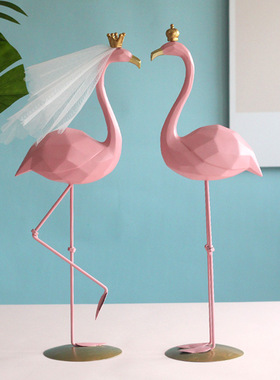 创意火烈鸟客厅摆件结婚礼物装饰实用闺蜜新娘订婚新婚送新人姐姐