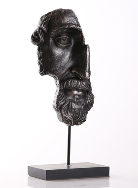 美式创意复古人脸桌面摆件雕像陈列人像书房客厅玄关样板间装饰品