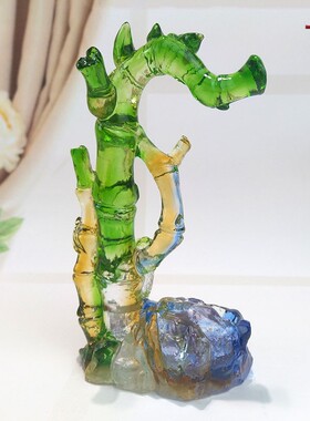 琉璃富贵竹子节节高办公桌上装饰开 ??业礼品送老外创意工艺礼