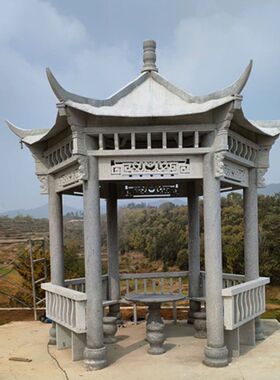 石雕亭子 大理石亭子户外凉亭庭院景区摆件花岗岩石亭子厂家