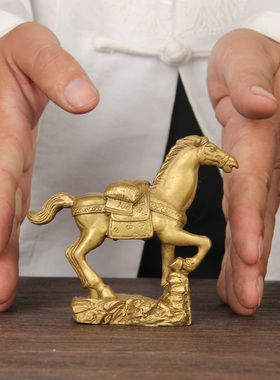 铜马上赢摆件 铜马摆件 铜赢摆件 铜马踏元宝马上蝇摆件送铜钱