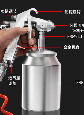 喷漆枪气动喷枪汽车油漆乳胶喷漆工具家用神器涂料喷壶小型喷涂壶