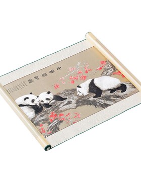 枫叶情中国特色礼物蜀锦丝绸画 画卷轴挂画 画家居出国送老外毕业