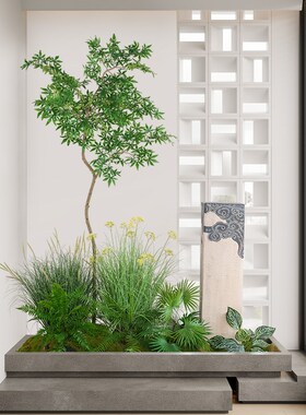 仿真绿植高端轻奢大型仿生植物盆栽枫树高级室内橱窗造景装饰盆景