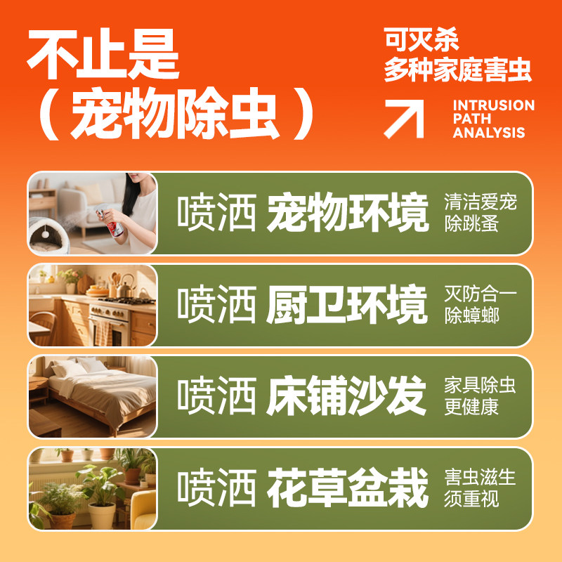 呋虫胺虫卵双杀多效防灭合一家用驱虫喷雾无色无味飞虫蚂蚁蟑螂药