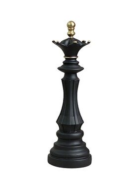 北欧国际象棋摆件装饰黑色白色棋子跨境家居橱窗装饰品树脂工艺品