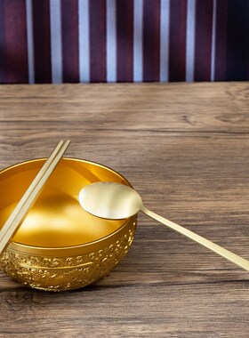 小铜记纯黄铜麒麟碗摆件家用仿古大号供水碗室内餐具装饰铜工艺品