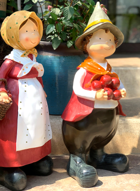 户外男女摆件花园庭院装饰品人物雕塑田园创意别墅园艺落地造景