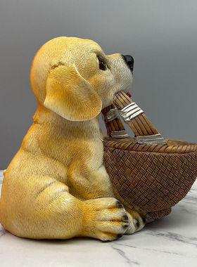 拉布拉多玄关创意摆件钥匙收纳置物筐装客厅茶几装饰品乔迁送礼