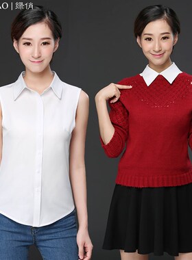 百搭假领子女衬衫雪纺背心长款春秋冬毛衣装饰假衣领弹力修身高端