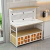 Rock slab hole board kitchen storage rack multi-function floor-standing multi-layer storage rack microwave oven sideboard vegetable cutting table