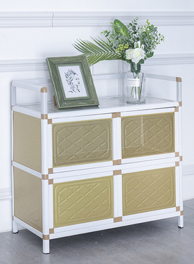 铝合金碗盘柜竈台柜经济型简易整体橱柜厨房柜子不锈钢储物收纳家