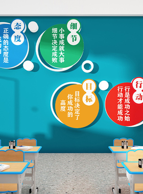 办公室墙面装饰品壁画企业文化背景形象设计励志标语氛围布置贴纸