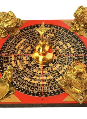 四神兽聚财阵摆件铜葫芦龙龟金蟾貔貅罗盘聚宝盆招财摆件