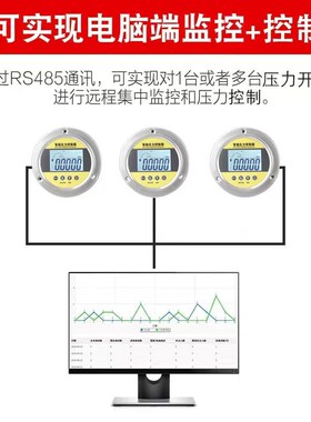 轴向电接点压力表数显压力控制器RS485通讯模拟量智能压力开关
