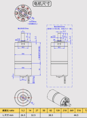 无刷直流减速电机36GP3626金属齿轮调速微型大扭力正反马达12V24V