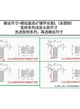 304不锈钢欧标T型螺丝铝型材配件螺丝T形螺栓30型/40型/45型L