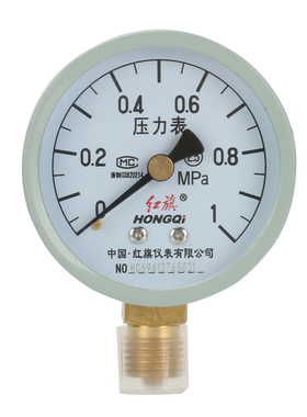 红旗Y-60径向压力表 0-1.6mpa气压水压高精度空调机压表