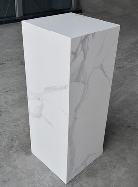 客厅玄关石头工艺术品雕塑摆件鱼肚白古堡灰大理石底座基座展示台