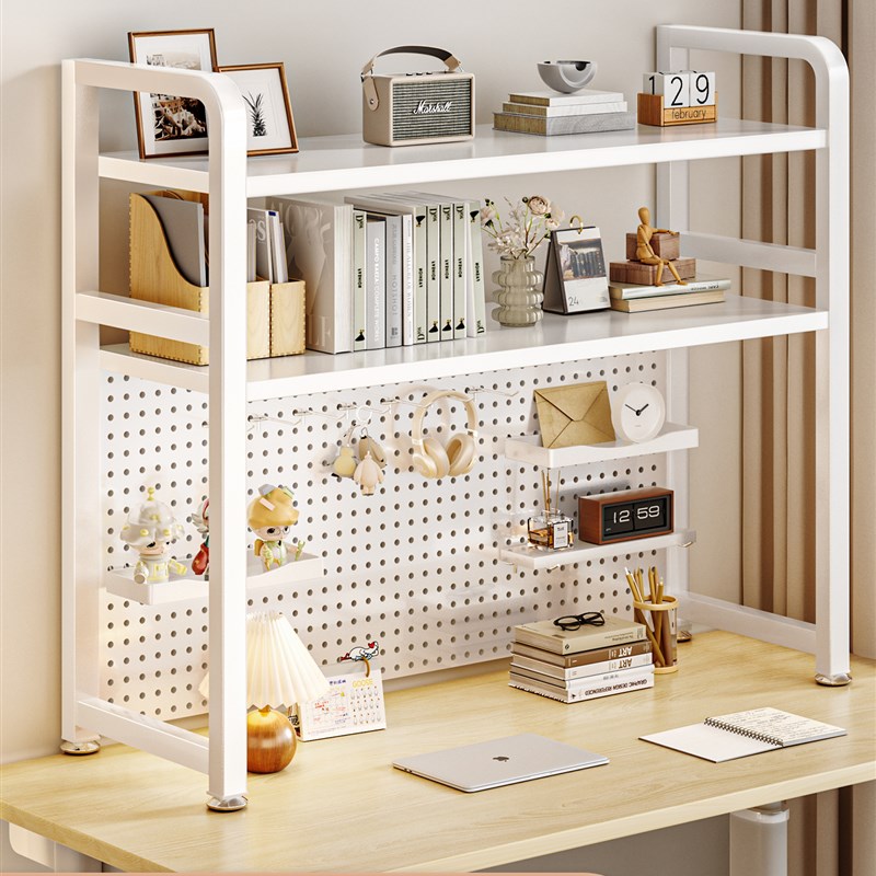 Desktop hole board storage rack desk bookshelf desk storage iron simple vertical multi-layer computer desk display rack