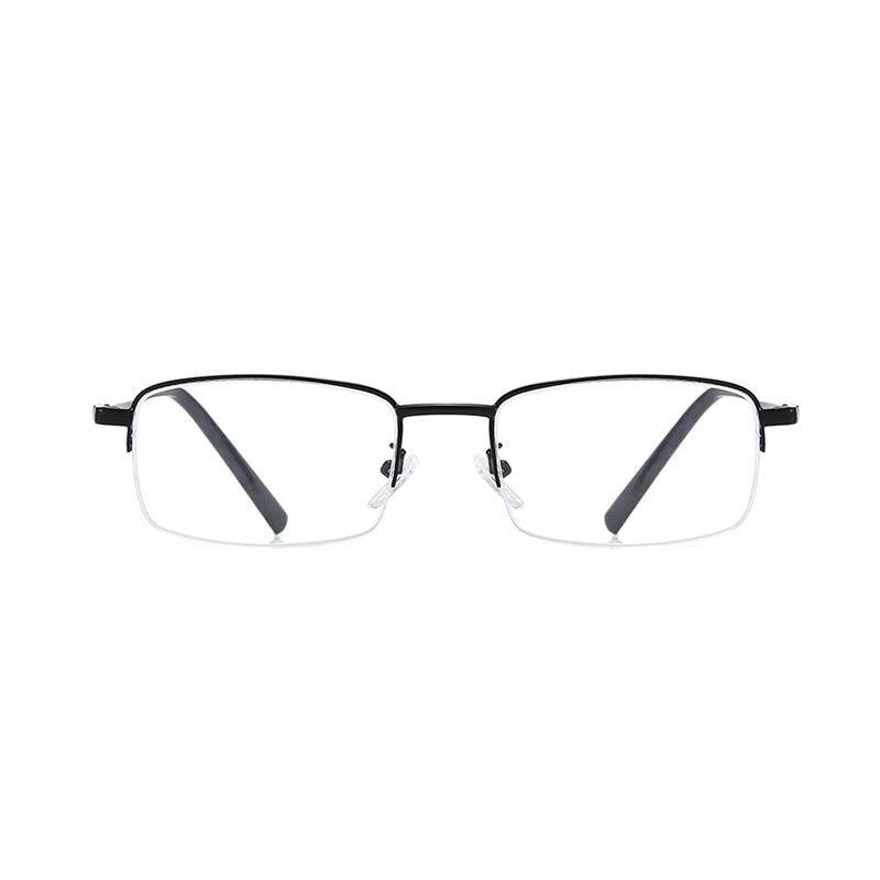 Anti-blue light radiation anti-fatigue myopia glasses men's half-frame automatic photochromic flat glasses eye goggles