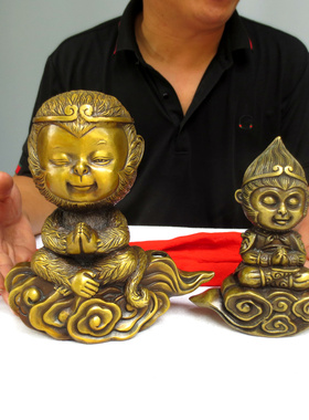 孙悟空纯铜摆件精工齐天大圣归来车载孙猴子美猴王斗战胜佛像铜