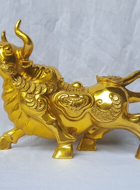 全铜大黄牛运势如意牛福字牛金钱牛旺财牛工艺品礼品家居中式摆件