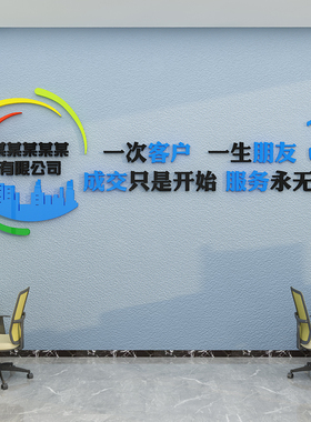 公司进门入户形象背景墙贴设计效果图企业文化前台装修饰氛围布置
