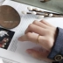 Hàn Quốc s925 sterling bạc INS gió mát CHIC cổ điển đơn giản siêu mỏng tre mở ngón trỏ nhẫn nhẫn nữ - Nhẫn Nhẫn
