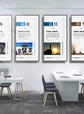 公司办公室装饰画企业文化墙励志标语贴纸挂画会议室背景激励员工