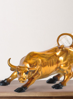 铜牛定制招财摆件华尔街旺市金牛生肖牛大号客厅办公室装饰品摆设