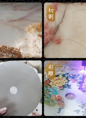 天然玉石平安扣摆件家居装饰和氏璧客厅玄关博古架电视柜玉璧送礼