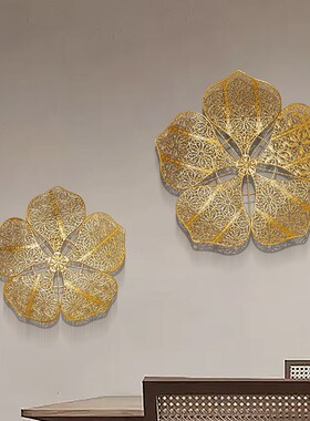东南亚风格泰式复古背景墙铁艺金属圆形壁挂家居客厅玄关装饰挂件